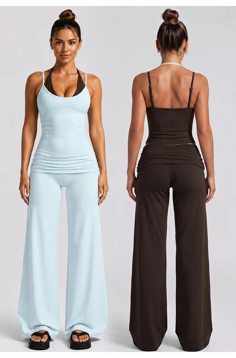 Archive Fold Over wide leg pants