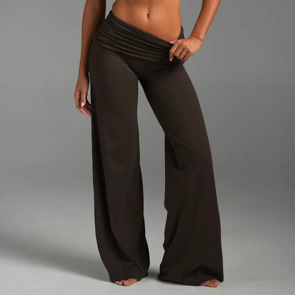 Archive Fold Over wide leg pants