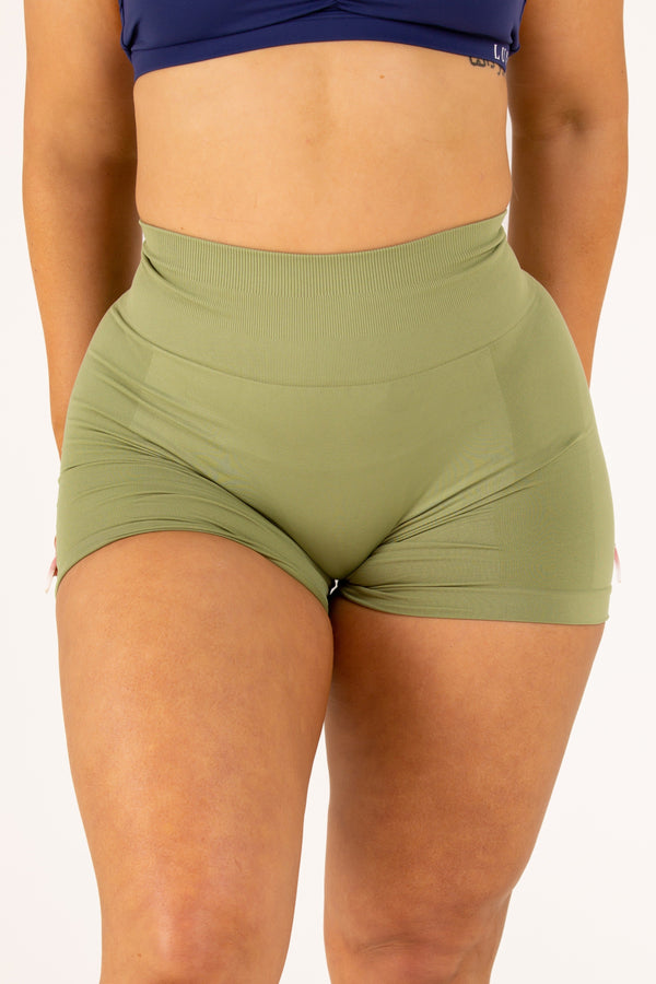 Minimal Scrunch Shorts Sage Green